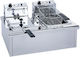 M&M equipment Friteuză Electrică Dublă cu Capacitate de 2x7l