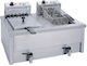 M&M equipment Electric Double Fryer Capacity 2x10lt
