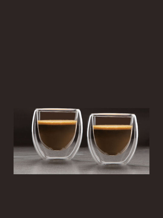 Alista Home Set Cesti Espresso Din Sticlă Transparente 80ml 2 Bucăți