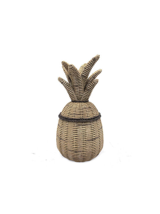 Zaros Φοντανιέρα Γυάλινη με Καπάκι 15.5x30cm Μπεζ