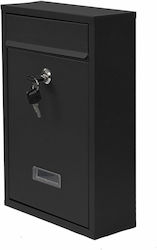 AWTools Outdoor Metallic Mailbox In Black Colour 21.5x32x8.5cm