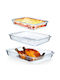 Vilde Rectangular Heat-Resistant Cookware Glass 3000ml 3 Pieces