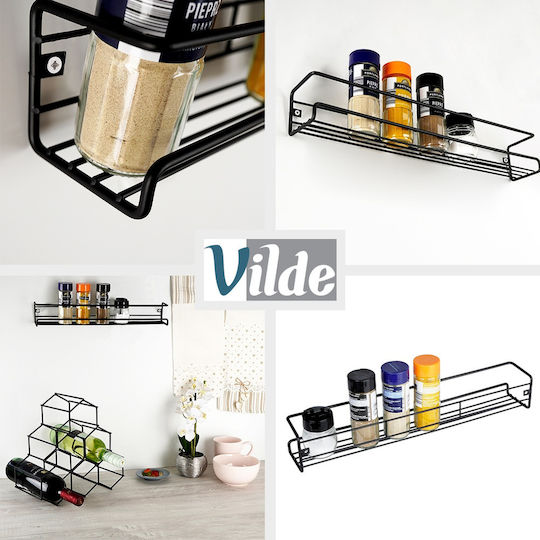Vilde Стенен Металик Рафт 40x6.5x6.5см 2 Брой Черен