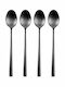 Excellent Houseware Set Of Black Stainless Steel Coffee Tea Spoons 4 Pieces