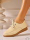 Leder Damen Oxfords in Beigem Farbton