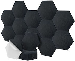 Set Panouri Acustice Hexagonale Autocolante Relaxdays Negre 0.9x26x30 Cm Set Panouri Acustice Hexagonale Autocolante Relaxdays Negre 0.9x26x30 Cm