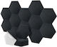 Set Panouri Acustice Hexagonale Autocolante Relaxdays Negre 0.9x26x30 Cm