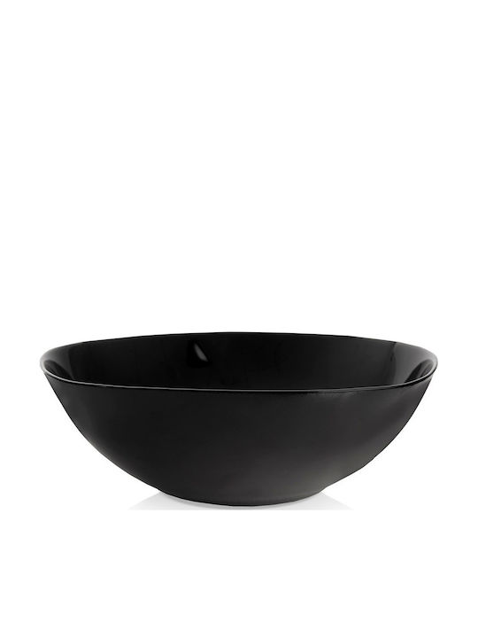 Orion Glass Salad Bowl Black 25x25x8cm