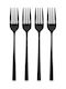 Excellent Houseware Set Of Black Stainless Steel Fruit Dessert Forks 15cm 4 Pieces