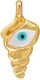 Metallic Seashell Motif Gold-Plated Eye Enamel 7x13mm 1 Piece