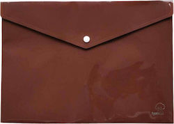 Typotrust File Folder Button Plastic A4 Brown