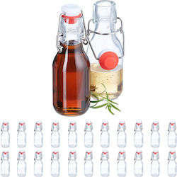 Set 24 Sticle de Sticlă Capace Etanșe 100 Ml Transparente Roșii Albe 14x5cm Set 24 Sticle de Sticlă Capace Etanșe 100 Ml Transparente Roșii Albe 14x5cm