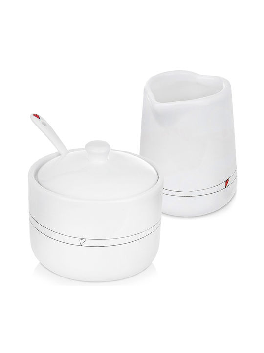 Orion Set Ulcior De Lapte Și Bol De Zahăr Ceramice Maro 2 Bucăți
