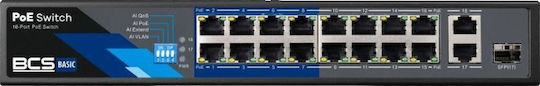 BCS BCS-B-SP1602G-1SFP L2 PoE Превключвател с 16 Gigabit (1Gbps) Ethernet Порта