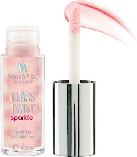 Glass Twist Sparkle Lip Gloss Sensopro Milano Sugar Pink