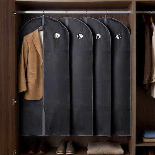 Vilde Fabric Storage Case for Suit Dresses Clothes in Black Colour 60x135cm 4 Pieces