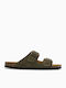 Leder Herrensandalen in Grün Farbe