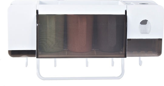 Bază de Susținere pentru Periuță de Dinți cu Dozator Automat de Pastă de Dinți din Plastic cu Ventuză Albă 9789377301033