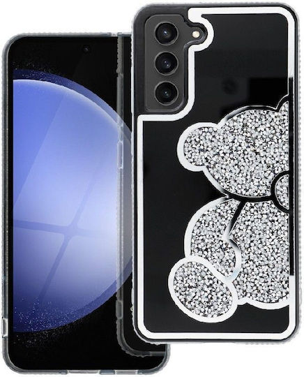 Silicone Teddy Bear Back Cover for Samsung Galaxy A26 5G Silver