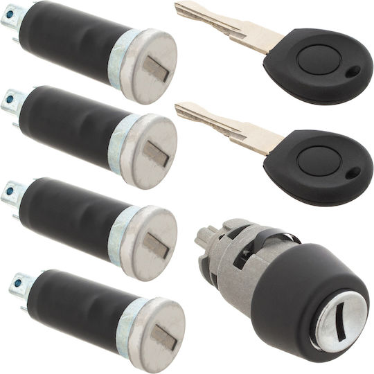 Vw Transporter T4 90-03 Ignition Lock Cylinder + 4x Door Lock Cylinders 5 Pcs Set