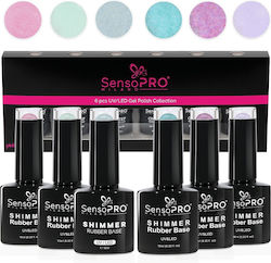 Set 6 Shimmer Rubber Base 10ml Sensopro Milano Radiant Princess Set 6 Shimmer Rubber Base 10ml Sensopro Milano Radiant Princess