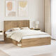 vidaXL Bed Headboard Artisan Oak Wooden Brown 1...