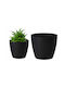 Form Plastic Kunststoff Blumentopf Schwarz mit Untersetzer 147x136cm