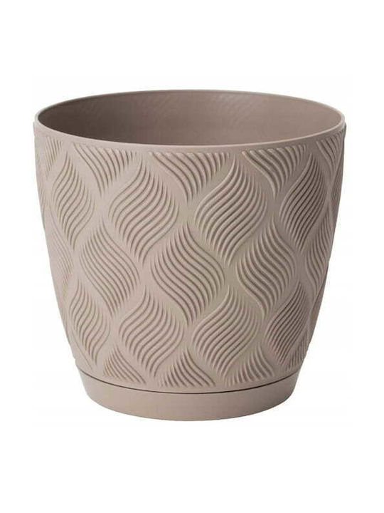 Form Plastic Eco Ghiveci De Flori Plastic Bej Cu Farfurie 172x19cm