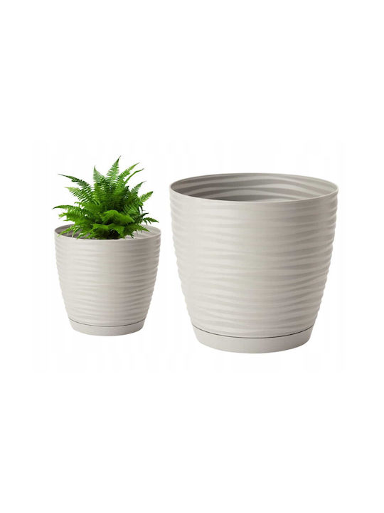 Form Plastic Ghiveci de Flori Plastic Gri Deschis cu Farfurie 167x154cm