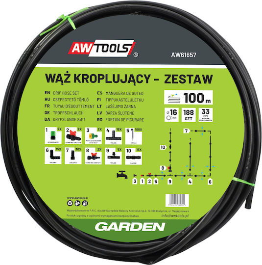Awtools Комплект Капков Маркуч 100м 188 Части