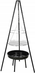 Hanging Grill Firebox 52cm Black Steel Chrome Grate Hanging Grill Firebox 52cm Black Steel Chrome Grate