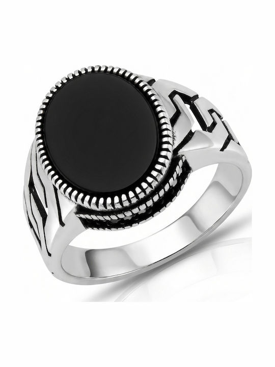Kiriakos Gofas Men's Ring with Zircon from Silver