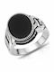Kiriakos Gofas Men's Ring with Zircon from Silver