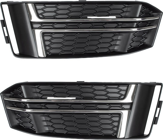 Audi A4 B9 S-line 15-19 Front Bumper Grille Left + Right 2 Pcs Set