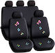 Set Universal De Huse Scaune Auto 9 Piese Negre Spalabile Fluturi Compatibile Cu Airbag