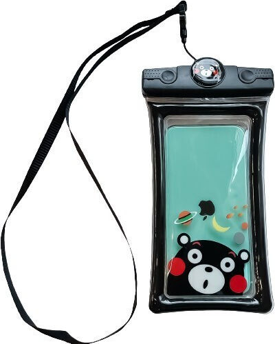 Flippy Mascot Waterproof Snowproof Underwater Case Universal Lanyard Phone Documents Bear Black