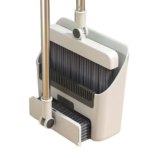 Flippy Kehrschaufel Bürsten Staubfänger Griff 3in1 Set Kombibürste Staubwedel Rotierbar Faltbar Abnehmbar Edelstahl Polypropylen Weiß