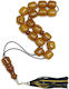 Roloi Komboloi Worry Beads with 17 Beads Made of Mastic Length 34cm Honey