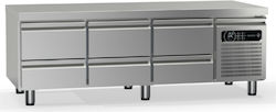 Ginox Ανοξείδωτο Ψυγείο Πάγκος 112lt με Συρτάρι και Ψυκτικό Μηχάνημα Π175xΒ70xΥ59cm
