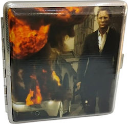 Tabachieră Metalică Tema James Bond 10x10x1,5cm 43330-1