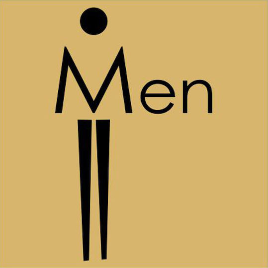 Σήμανση Αυτοκόλλητη Wc Ανδρών-men Χρυσό-μαύρο 15x15εκ Πλαστικό