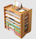 Wooden Desktop Shelf Organizer for Documents & Books 36x25x38.5cm 7 Levels