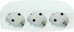 Triple Plug Splitter Schuko Grounding R-370/s White W-32002