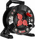 Extreme Line Reel Extension Cord 4 Sockets Switch Ip44 16a H05rr-f 3x2.5 40m Black