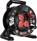Extreme Line Cable Reel Extension 4 Sockets Switch Ip44 16a H05rr-f 3x1.5 40m Black W-100030