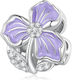 Silber Charm 925 Kleine Lila Blume