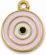 Metall Rund Muster Emaille Rosa 20mm Großhandel 12 Stück