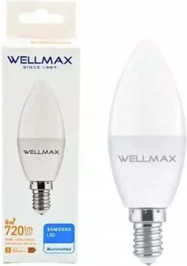 Wellmax LED Bulb 8W for E14 Socket Warm White 720lm