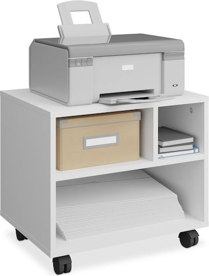 Relaxdays Stand Alb Pentru Imprimantă Spațiu De Depozitare Alb Negru 35.5x30x40 Cm