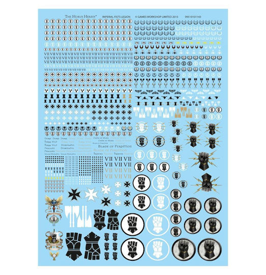 Horus Heresy Imperial Fists Legion Transfer Sheet